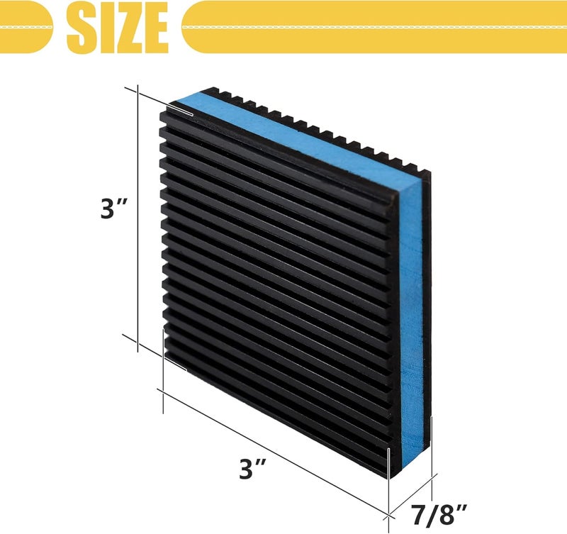 Powrocket 4 Pack Rubber Anti Vibration Pads,3 x 3 x 7/8 inches Heavy Duty EVA Isolation Mats for Air Conditioner,HVAC System,Compressors,Washer and Dryer Blue - Image 2